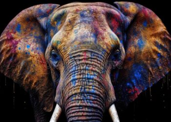 Rescued Elephant Paints Self-Portrait